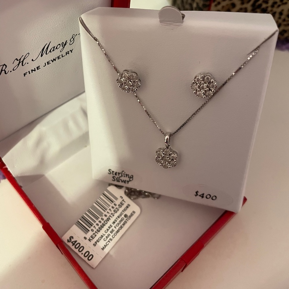 Matching necklace and earrings